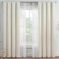4-Pack Ivory Eclipse Letta Blackout Embroidered Sheer Curtain Panel Set, 84"