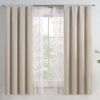 4-Pack Linen Eclipse Kensett Blackout Embroidered Curtain Panel Set, 63"