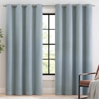 Blue Eclipse Whalen Blackout & Draft Grommet Single Curtain Panel, 84"
