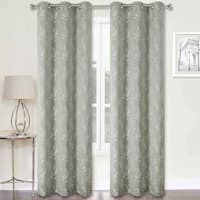 2-Pack Aziel Green Light Filtering Grommet Curtain Panel Set, 84"
