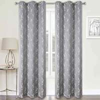2-Pack Aziel Grey Light Filtering Grommet Curtain Panel Set, 84"