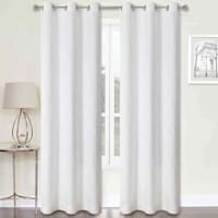 2-Pack Aziel White Light Filtering Grommet Curtain Panel Set, 84"