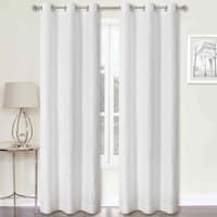 2-Pack Koa White Light Filtering Grommet Curtain Panel Set, 84"