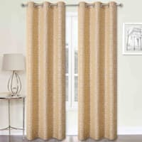 2-Pack Koa Gold Light Filtering Grommet Curtain Panel Set, 84"