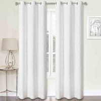 2-Pack Remi White Light Filtering Grommet Curtain Panel Set, 84"