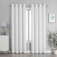 Sun Shield Cheyanne White Blackout Grommet Single Curtain Panel, 95"