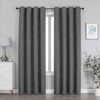 Sun Shield Charcoal Blackout Grommet Curtain Panel, 84"