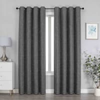 Sun Shield Charcoal Blackout Grommet Curtain Panel, 95"