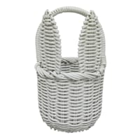 Woven Bunny Ears Easter Basket, White