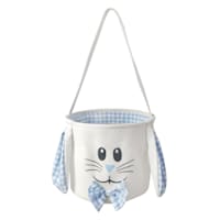 Blue Easter Bunny Face Fabric Basket