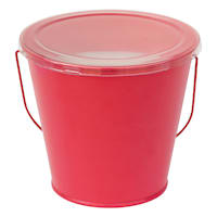 Red Metal Citronella Bucket Candle, 12oz