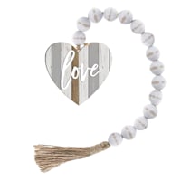 Love Beaded Wood Garland, 21.5"