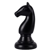 Black Resin Knight Chess Piece, 8"