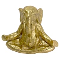 Gold Yoga Elephant Figurine, 7.5"