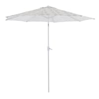 Tracey Boyd Brown Stripe Crank & Tilt Outdoor Patio Umbrella, 9'