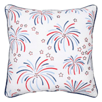 Honeybloom Embroidered Firework Throw Pillow, 18"