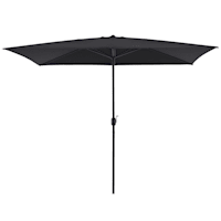 Black Crank Rectangle Patio Umbrella, 6.5x10ft
