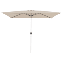 Tan Rectangle Crank Patio Umbrella, 6.5x10ft