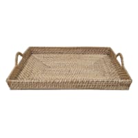Brown Rattan Tray, 26x16