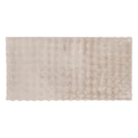 (B883) Crosby St. Beige Bebel Faux Fur Accent Rug, 3x5