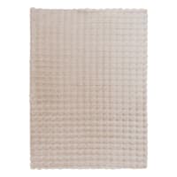 (B883) Crosby St. Beige Bebel Faux Fur Shag Area Rug, 5x7