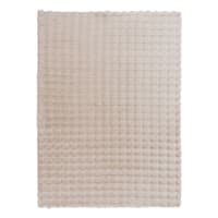 (B883) Crosby St. Beige Bebel Faux Fur Shag Area Rug, 8x10