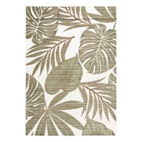 (E513) Found & Fable Santorini Cala Green Leaves Outdoor Area Rug, 5x7
