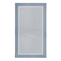 (E515) Fifer Navy Border Outdoor Accent Rug, 26x45