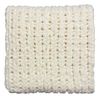 Honeybloom Ivory Chunky Knit Throw Blanket, 50x60