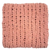 Honeybloom Mauve Chunky Knit Throw Blanket, 50x60