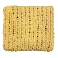 Honeybloom Yellow Chunky Knit Throw Blanket, 50x60
