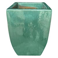Aqua Tall Ceramic Tapered Outdoor Pot, Extra Large