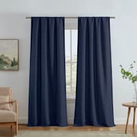 Eastwood Navy Thermal Weave Room Darkening Curtain Panel, 84"