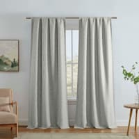 Eastwood Light Grey Thermal Weave Room Darkening Curtain Panel, 84"