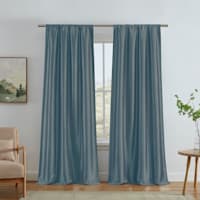Jordana Navy Thermal Weave Room Darkening Curtain Panel, 84"
