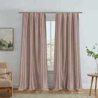 Jordana Blush Thermal Weave Room Darkening Curtain Panel, 84"