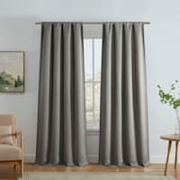 Faye Grey Thermal Weave Room Darkening Curtain Panel, 84"