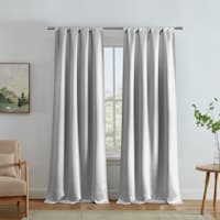 Alyssa Light Grey Thermal Weave Room Darkening Curtain Panel, 84"