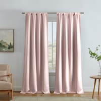 Alyssa Blush Thermal Weave Room Darkening Curtain Panel, 84"
