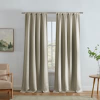 Alyssa Taupe Thermal Weave Room Darkening Curtain Panel, 84"
