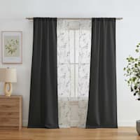4-Pack Ryder & Greenwood Black Light Filtering Curtain Panel Set, 84"
