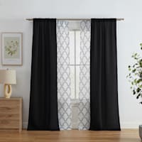 4-Pack Ryder & Oakfield Black Light Filtering Curtain Panel Set, 84"