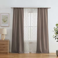 4-Pack Ryder & Northport Taupe Embroidered Light Filtering Curtain Panels, 84"