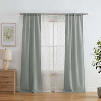 4-Pack Ryder & Northport Grey Embroidered Light Filtering Curtain Panels, 84"