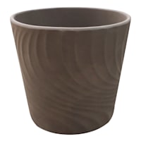 Indoor Grey Textured Clay Outdoor Planter, Medium