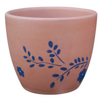 Indoor Hand Painted Blue Foral Terracotta Clay Pot, Medium