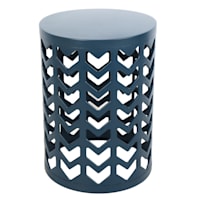 Navy Blue Chevron Metal Plant Stand, 18"