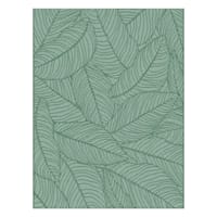 (E518) Found & Fable Teal Palm Bay Leaves Outdoor Area Rug, 8x10