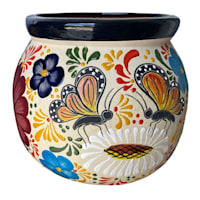 Hand Painted Talavera Butterfly Outdoor Planter, Small