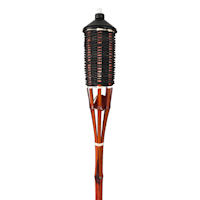 Mahogany Woven Bamboo Rope Garden Torch, 59"